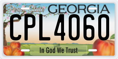 GA license plate CPL4060