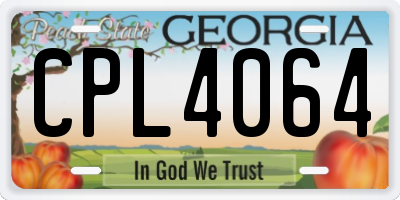 GA license plate CPL4064
