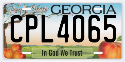 GA license plate CPL4065