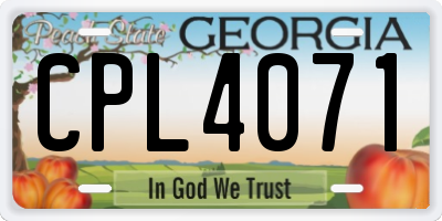 GA license plate CPL4071