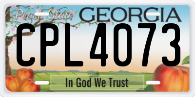 GA license plate CPL4073
