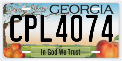 GA license plate CPL4074