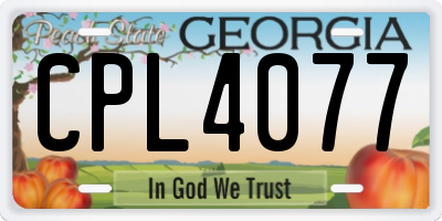 GA license plate CPL4077