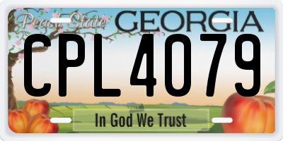 GA license plate CPL4079