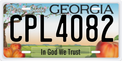 GA license plate CPL4082