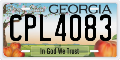 GA license plate CPL4083