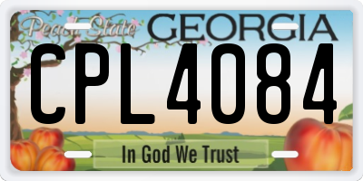 GA license plate CPL4084