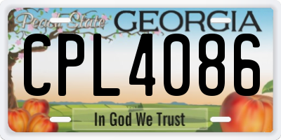 GA license plate CPL4086