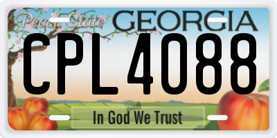 GA license plate CPL4088