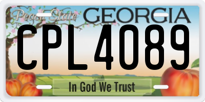 GA license plate CPL4089