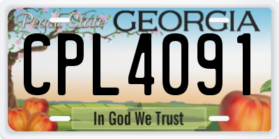 GA license plate CPL4091