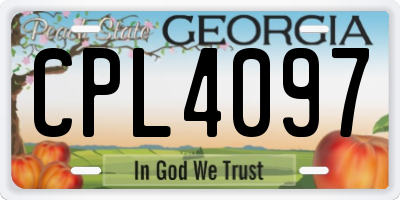 GA license plate CPL4097
