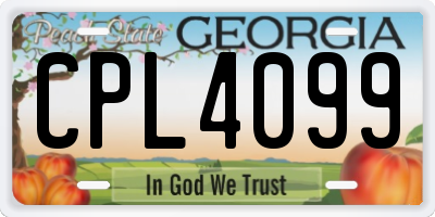 GA license plate CPL4099