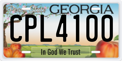 GA license plate CPL4100