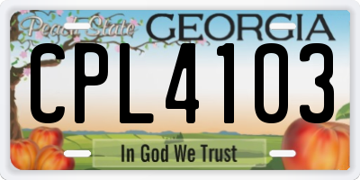 GA license plate CPL4103