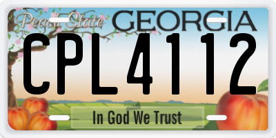 GA license plate CPL4112
