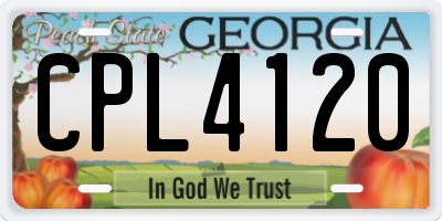 GA license plate CPL4120