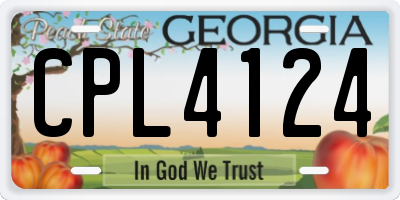 GA license plate CPL4124