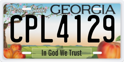 GA license plate CPL4129