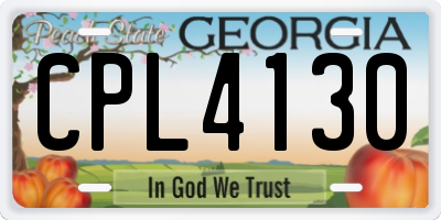 GA license plate CPL4130