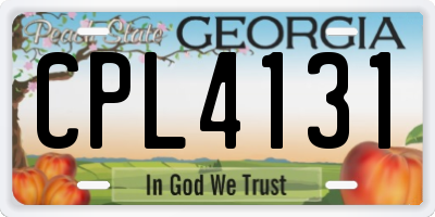GA license plate CPL4131