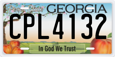 GA license plate CPL4132