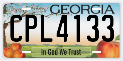 GA license plate CPL4133