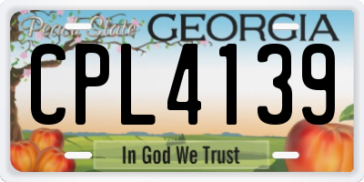 GA license plate CPL4139