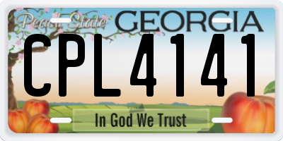 GA license plate CPL4141