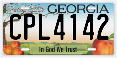 GA license plate CPL4142