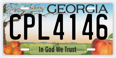 GA license plate CPL4146