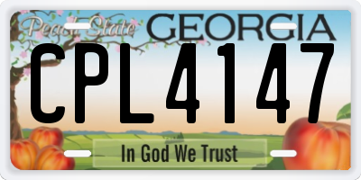 GA license plate CPL4147