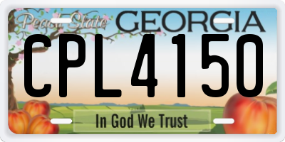 GA license plate CPL4150