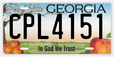 GA license plate CPL4151
