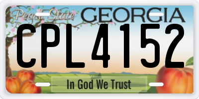 GA license plate CPL4152