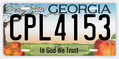 GA license plate CPL4153