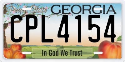GA license plate CPL4154