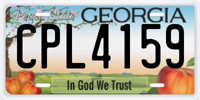 GA license plate CPL4159