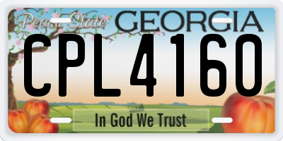 GA license plate CPL4160