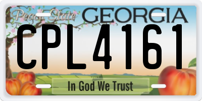 GA license plate CPL4161