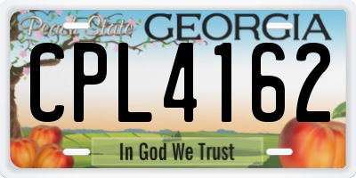 GA license plate CPL4162