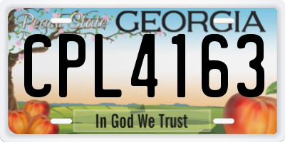 GA license plate CPL4163