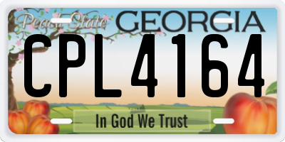 GA license plate CPL4164