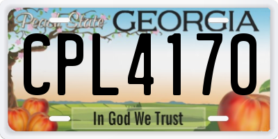 GA license plate CPL4170