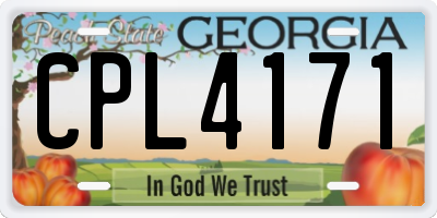 GA license plate CPL4171