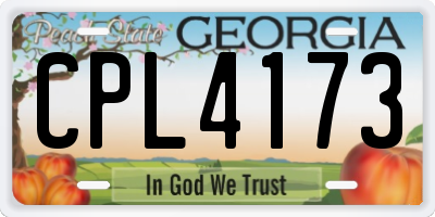 GA license plate CPL4173