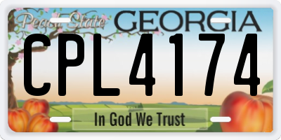 GA license plate CPL4174