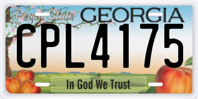GA license plate CPL4175