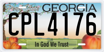 GA license plate CPL4176