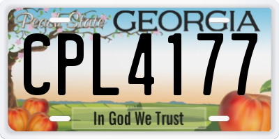 GA license plate CPL4177
